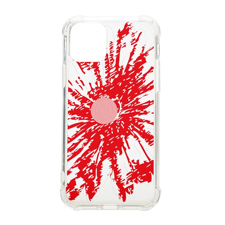 A Drawing Of A Red Flower On A White Background iPhone 11 Pro 5.8 Inch TPU UV Print Case