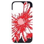 A Drawing Of A Red Flower On A White Background iPhone 14 Pro Max Black UV Print Case Front