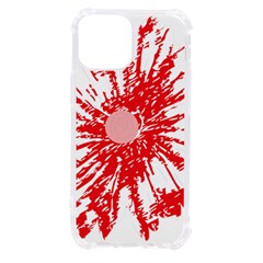 A Drawing Of A Red Flower On A White Background Iphone 13 Mini Tpu Uv Print Case by catchydesignhill