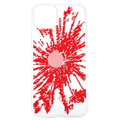 A Drawing Of A Red Flower On A White Background Iphone 15 Pro Tpu Uv Print Case by catchydesignhill