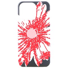 A Drawing Of A Red Flower On A White Background Iphone 15 Pro Max Black Uv Print Pc Hardshell Case by catchydesignhill