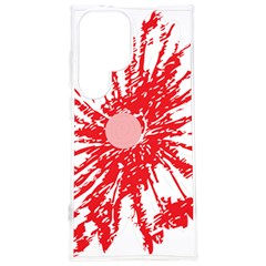 A Drawing Of A Red Flower On A White Background Samsung Galaxy S24 Plus 6 7 Inch Tpu Uv Case by catchydesignhill