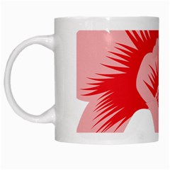 A Red Flower On A Black Background White Mug by catchydesignhill