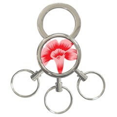 A Red Flower On A Black Background 3-ring Key Chain by catchydesignhill