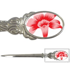 A Red Flower On A Black Background Letter Opener by catchydesignhill