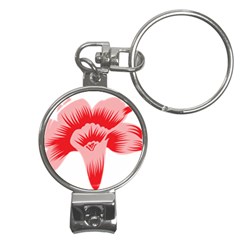 A Red Flower On A Black Background Nail Clippers Key Chain by catchydesignhill