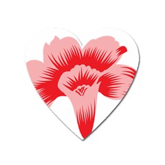 A Red Flower On A Black Background Heart Magnet by catchydesignhill