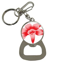 A Red Flower On A Black Background Bottle Opener Key Chain by catchydesignhill