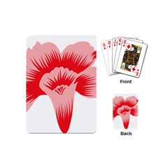 A Red Flower On A Black Background Playing Cards Single Design (mini) by catchydesignhill