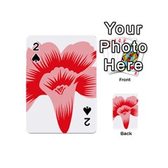 A Red Flower On A Black Background Playing Cards 54 Designs (mini)