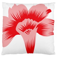 A Red Flower On A Black Background Large Cushion Case (one Side) by catchydesignhill