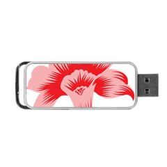 A Red Flower On A Black Background Portable Usb Flash (one Side) by catchydesignhill