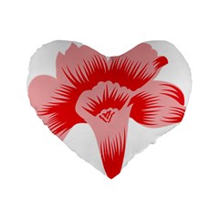 A Red Flower On A Black Background Standard 16  Premium Flano Heart Shape Cushions by catchydesignhill