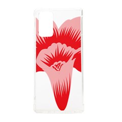 A Red Flower On A Black Background Samsung Galaxy Note 20 Tpu Uv Case by catchydesignhill