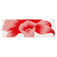 A Red Flower On A Black Background Banner And Sign 6  X 2  by catchydesignhill