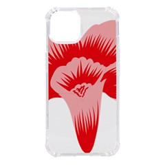 A Red Flower On A Black Background Iphone 14 Tpu Uv Print Case by catchydesignhill