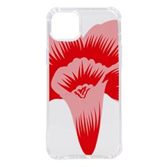 A Red Flower On A Black Background Iphone 14 Plus Tpu Uv Print Case by catchydesignhill