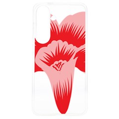 A Red Flower On A Black Background Samsung Galaxy S24 6 2 Inch Tpu Uv Case by catchydesignhill