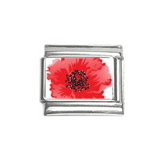 A Red Flower With A Black Center On A Black Background Italian Charm (9mm) by catchydesignhill