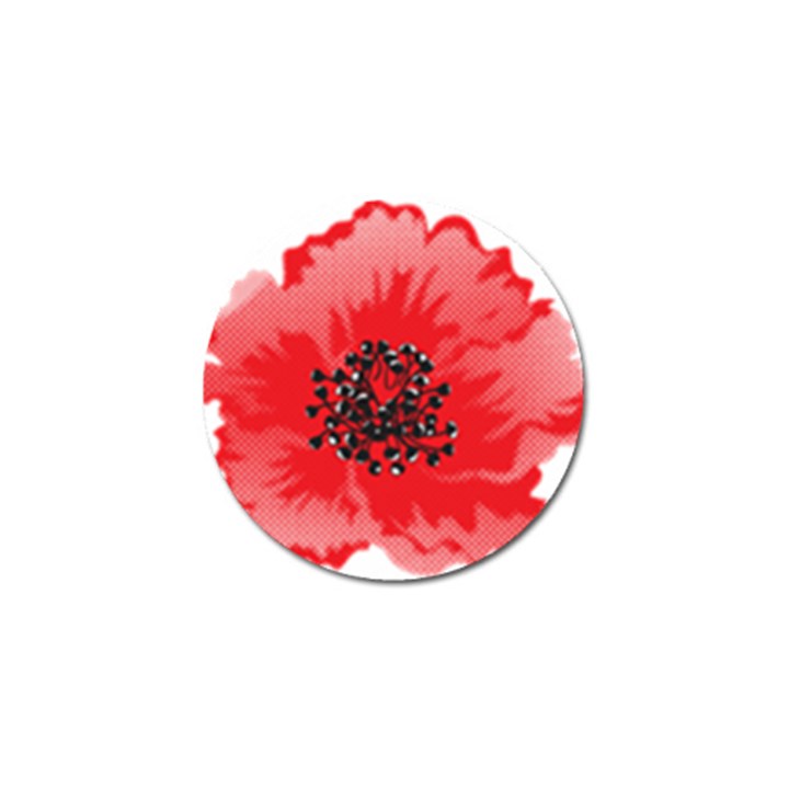 A Red Flower With A Black Center On A Black Background Golf Ball Marker (10 pack)