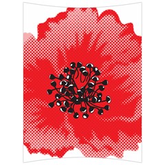 A Red Flower With A Black Center On A Black Background Back Support Cushion