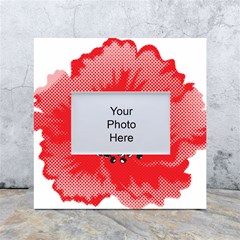 A Red Flower With A Black Center On A Black Background White Box Photo Frame 4  X 6  by catchydesignhill