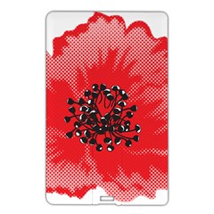 A Red Flower With A Black Center On A Black Background Name Card Style Usb Flash Drive by catchydesignhill