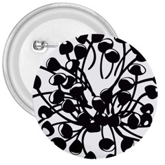 A Black And White Picture Of A Bunch Of Flowers 3  Buttons by catchydesignhill