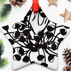 A Black And White Picture Of A Bunch Of Flowers Ornament (star)