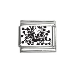 A Black And White Picture Of A Bunch Of Flowers Italian Charm (9mm) by catchydesignhill