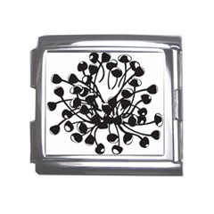 A Black And White Picture Of A Bunch Of Flowers Mega Link Italian Charm (18mm) by catchydesignhill