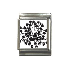 A Black And White Picture Of A Bunch Of Flowers Italian Charm (13mm) by catchydesignhill