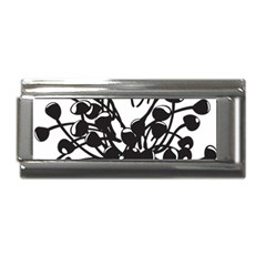 A Black And White Picture Of A Bunch Of Flowers Superlink Italian Charm (9mm) by catchydesignhill