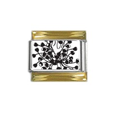 A Black And White Picture Of A Bunch Of Flowers Gold Trim Italian Charm (9mm) by catchydesignhill