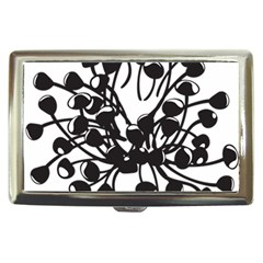 A Black And White Picture Of A Bunch Of Flowers Cigarette Money Case by catchydesignhill