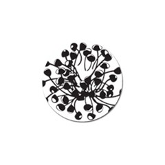 A Black And White Picture Of A Bunch Of Flowers Golf Ball Marker by catchydesignhill