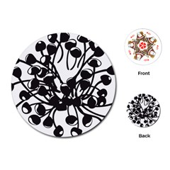 A Black And White Picture Of A Bunch Of Flowers Playing Cards Single Design (round) by catchydesignhill