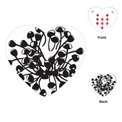 A Black And White Picture Of A Bunch Of Flowers Playing Cards Single Design (heart) by catchydesignhill