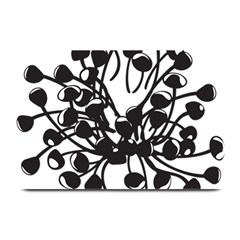 A Black And White Picture Of A Bunch Of Flowers Plate Mats by catchydesignhill