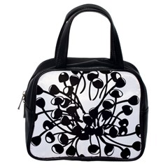 A Black And White Picture Of A Bunch Of Flowers Classic Handbag (one Side) by catchydesignhill