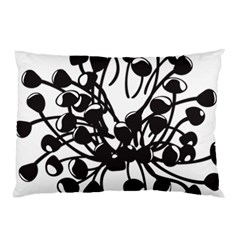 A Black And White Picture Of A Bunch Of Flowers Pillow Case by catchydesignhill