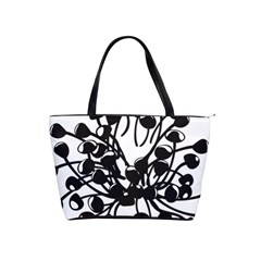 A Black And White Picture Of A Bunch Of Flowers Classic Shoulder Handbag by catchydesignhill