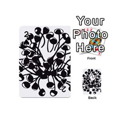 A Black And White Picture Of A Bunch Of Flowers Playing Cards 54 Designs (mini) by catchydesignhill