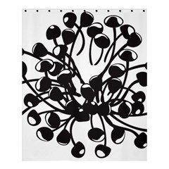 A Black And White Picture Of A Bunch Of Flowers Shower Curtain 60  X 72  (medium)  by catchydesignhill