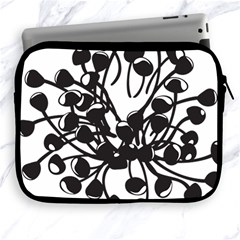 A Black And White Picture Of A Bunch Of Flowers Apple Ipad 2/3/4 Zipper Cases by catchydesignhill