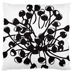 A Black And White Picture Of A Bunch Of Flowers Large Premium Plush Fleece Cushion Case (one Side) by catchydesignhill