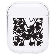 A Black And White Picture Of A Bunch Of Flowers Hard Pc Airpods 1/2 Case by catchydesignhill