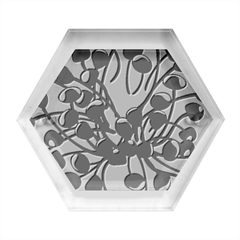 A Black And White Picture Of A Bunch Of Flowers Hexagon Wood Jewelry Box by catchydesignhill