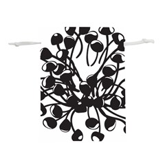 A Black And White Picture Of A Bunch Of Flowers Lightweight Drawstring Pouch (l) by catchydesignhill