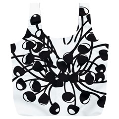 A Black And White Picture Of A Bunch Of Flowers Full Print Recycle Bag (xxl) by catchydesignhill